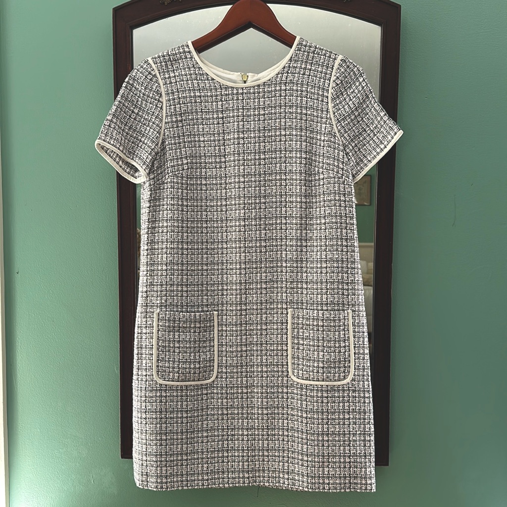 Club Monaco A-Line B&W Tweed Dress.